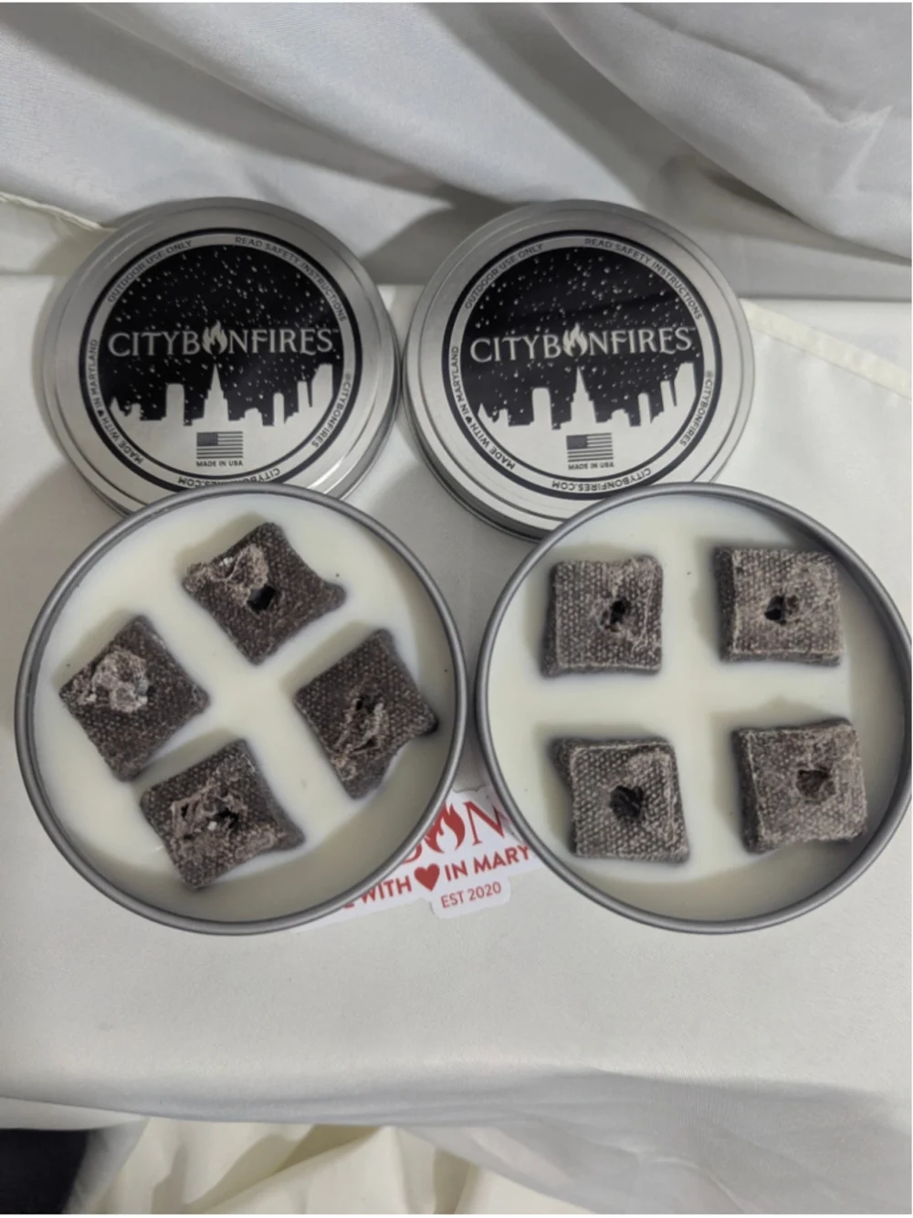 CITY BONFIRES Set of 2 Portable Bonfire Candle